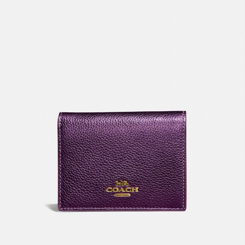 purple coach wallet