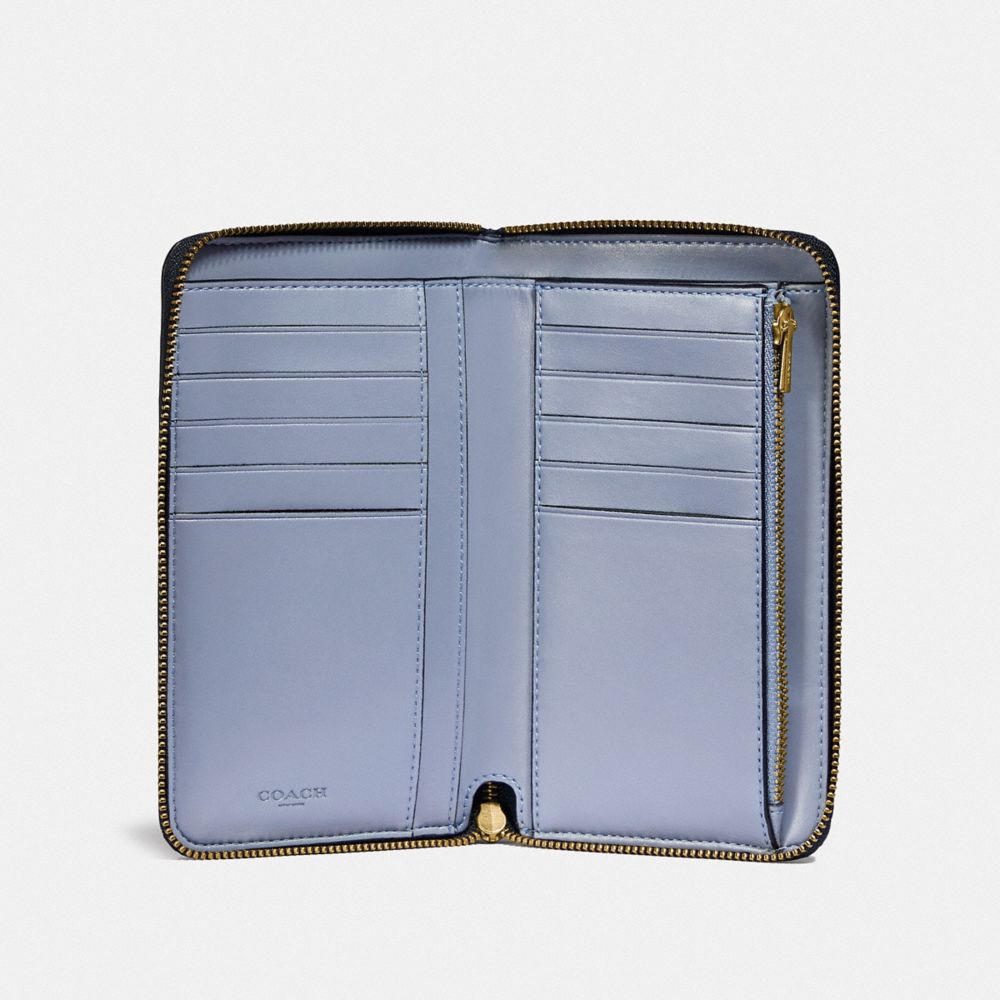 PORTEFEUILLE TAILLE MOYENNE &Agrave; FERMETURE &Eacute;CLAIR SUR TOUT LE TOUR AVEC IMPRIM&Eacute; FLEURS DES CHAMPS - Alternate View 1