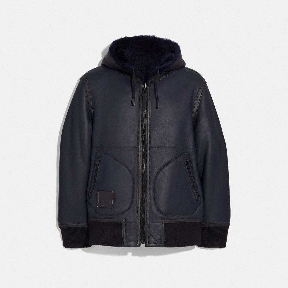 coach shearling hoodie