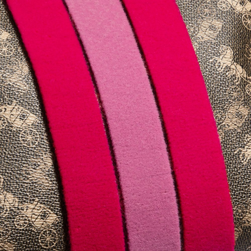 Coach Charlie Pouch With Horse and Carriage Print and Varsity Stripe Pewter/Brown Black VIP SALE Women's Sale Wallets & Wristlets Alternate View 3