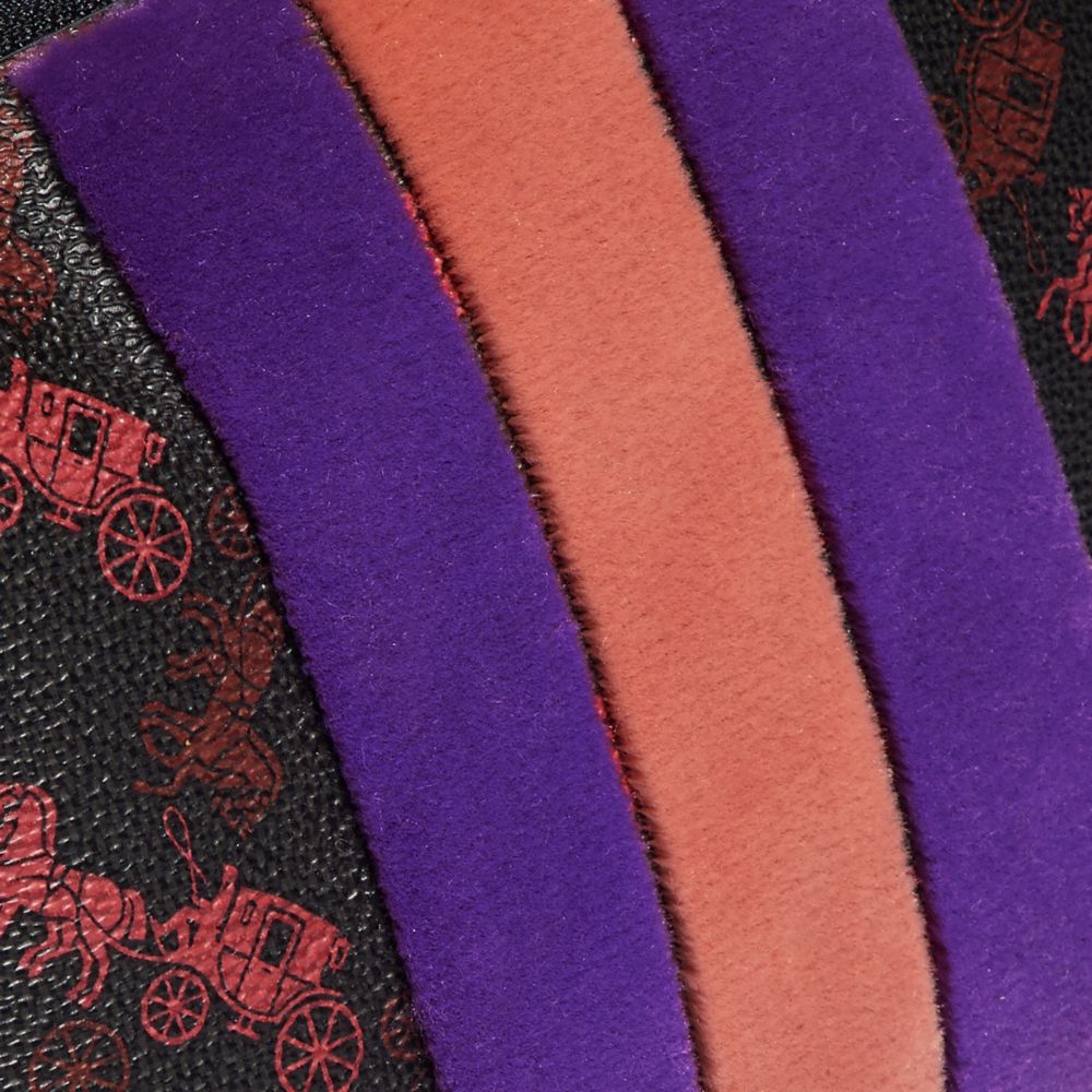 Coach Charlie Pouch With Horse and Carriage Print and Varsity Stripe Pewter/Black Oxblood New Featured Online-Only Alternate View 4