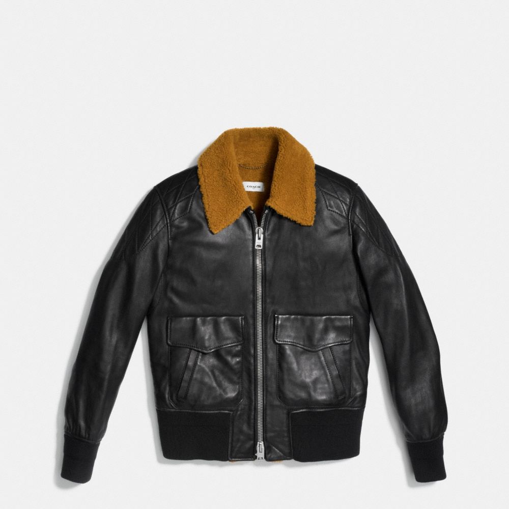 coach leather aviator jacket