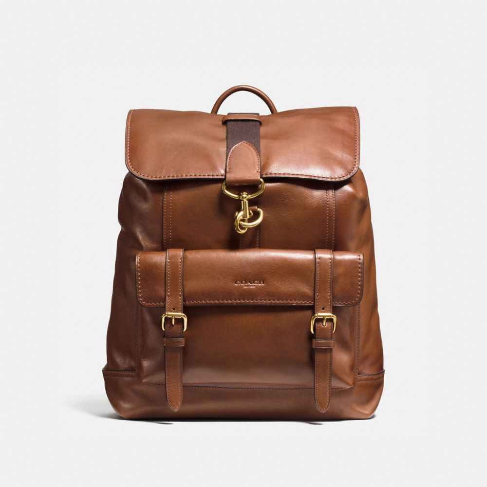 mens leather backpack coach