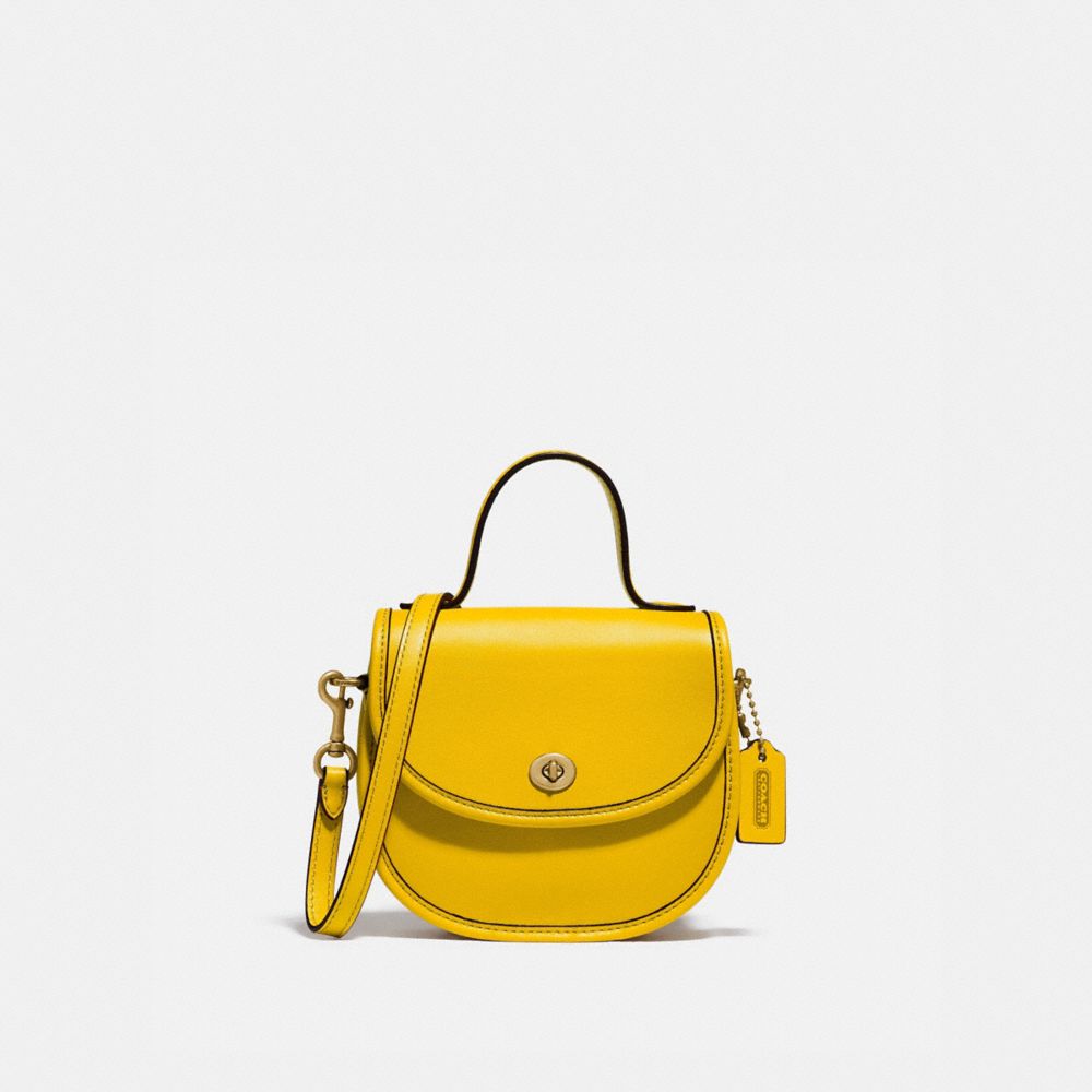 yellow top handle bag