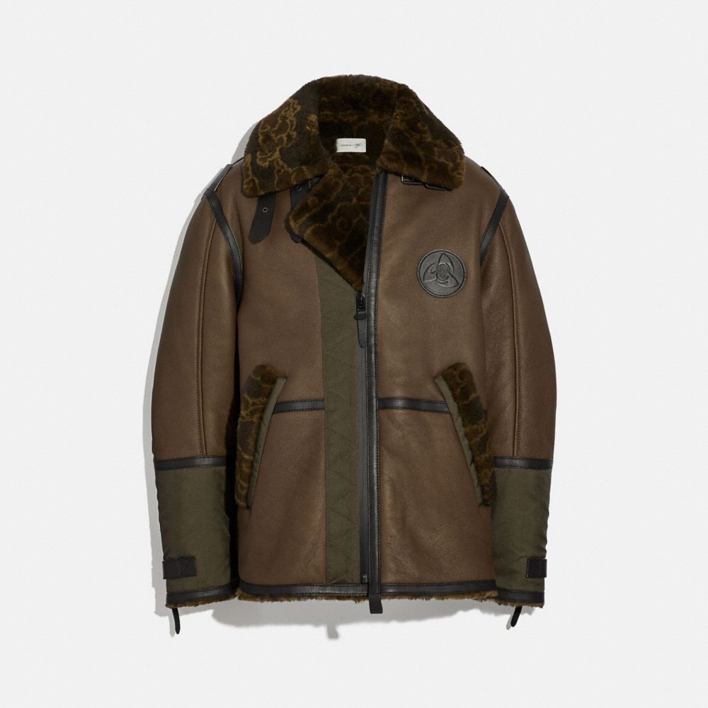 Coach X Mbj Pilotenjacke Mit Lammfell