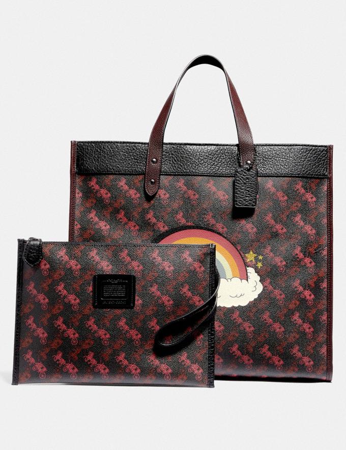 COACH: Field Tote 40 With Horse And Carriage Print And Rainbow