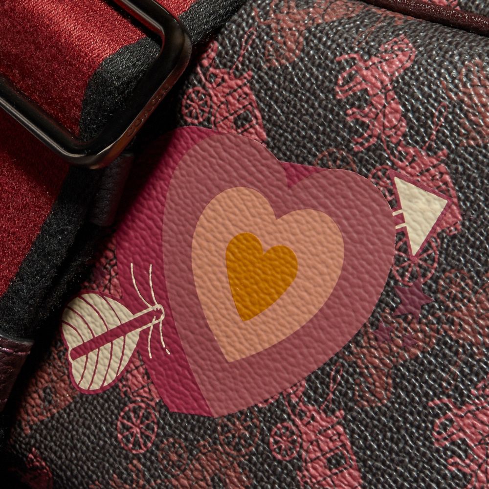 COACH Camera Bag 16 With Horse And Carriage Print And Heart