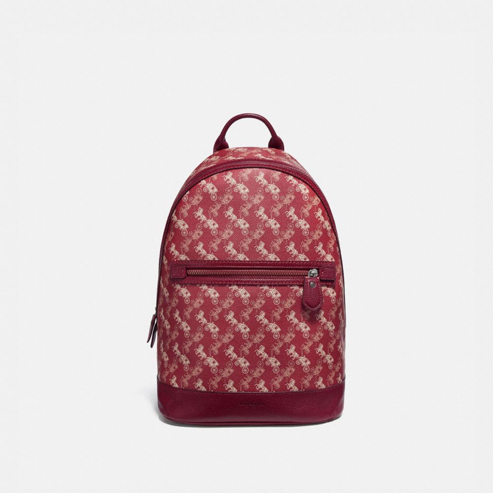 coach red backpack