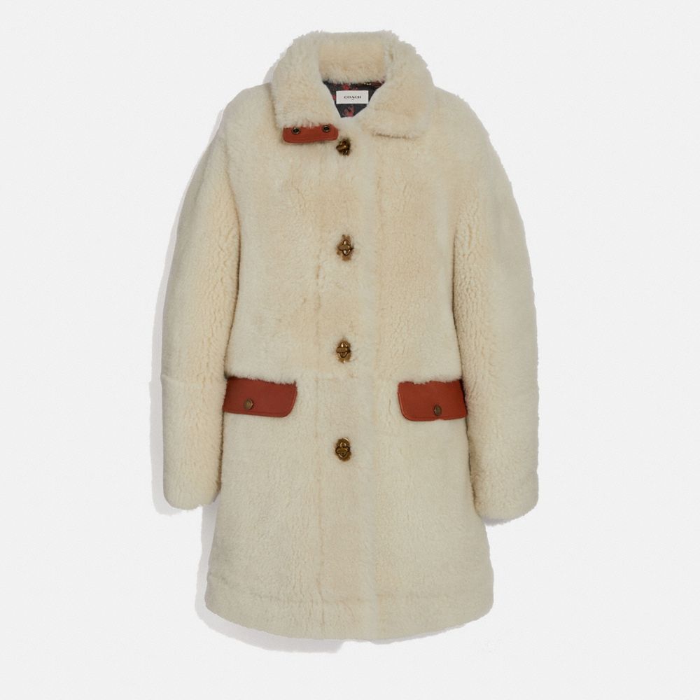 coach signature shearling coat