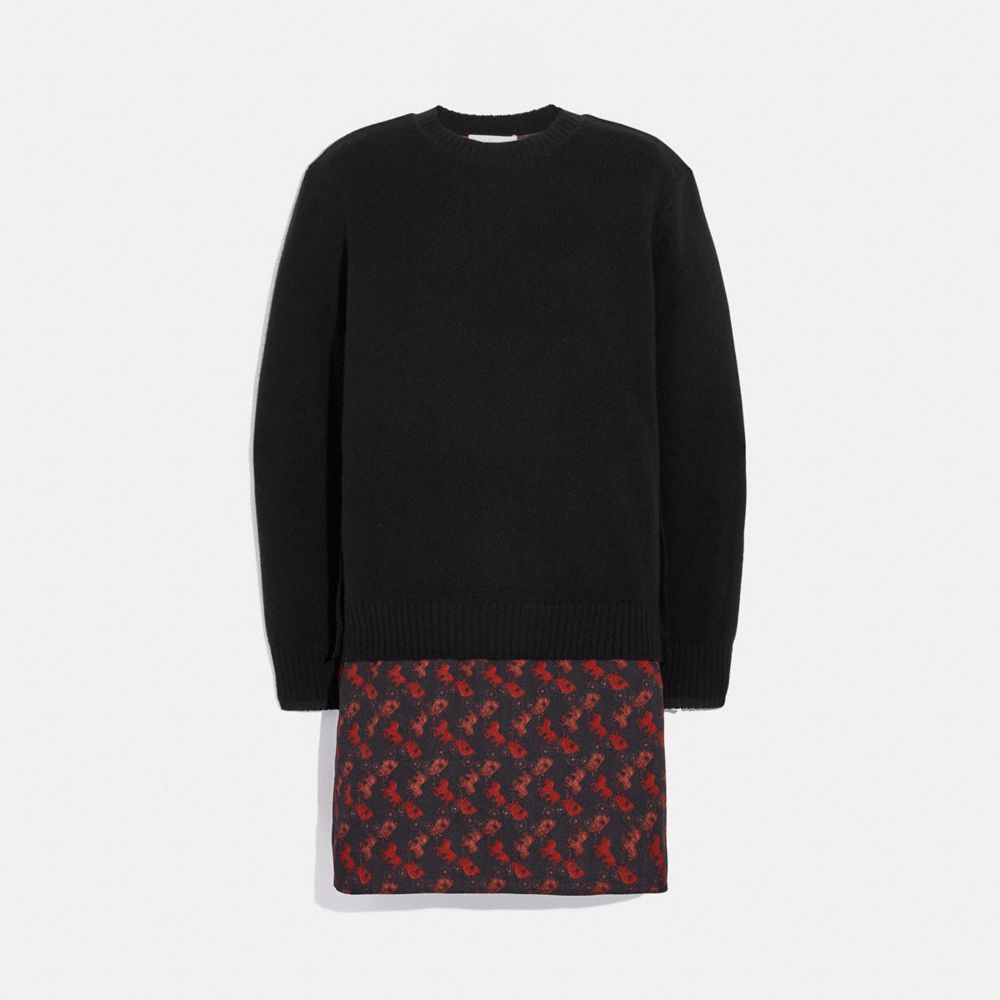 printed sweater dress