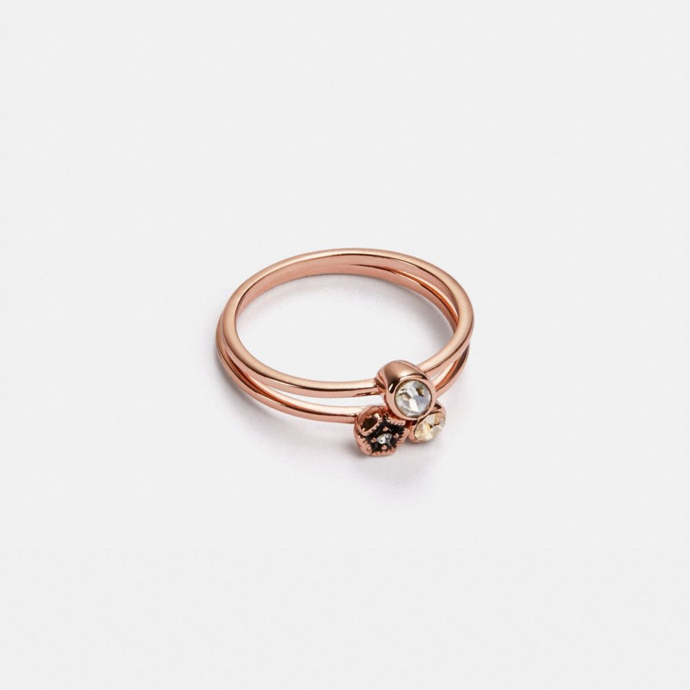 mini tea rose cluster ring set