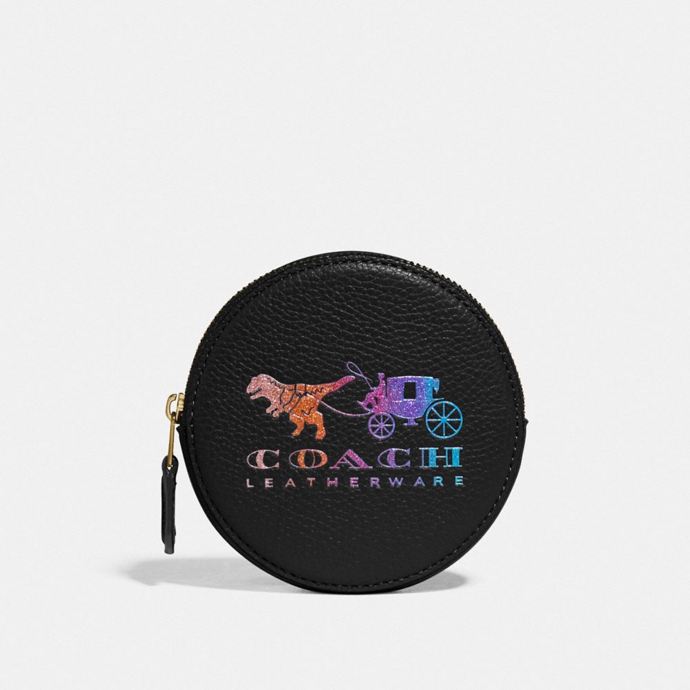 Round Coin Case With Rexy and Carriage COACH