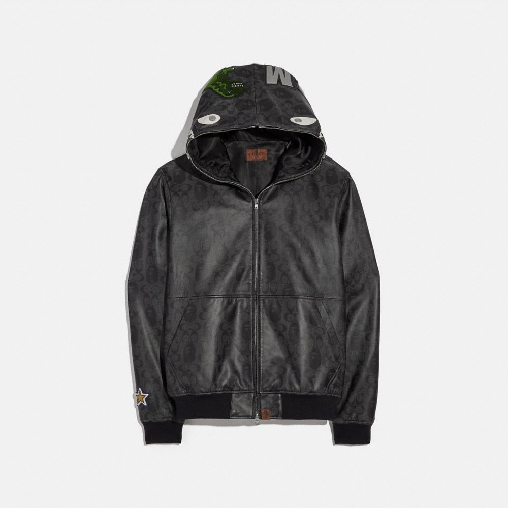 bape coach jacket black