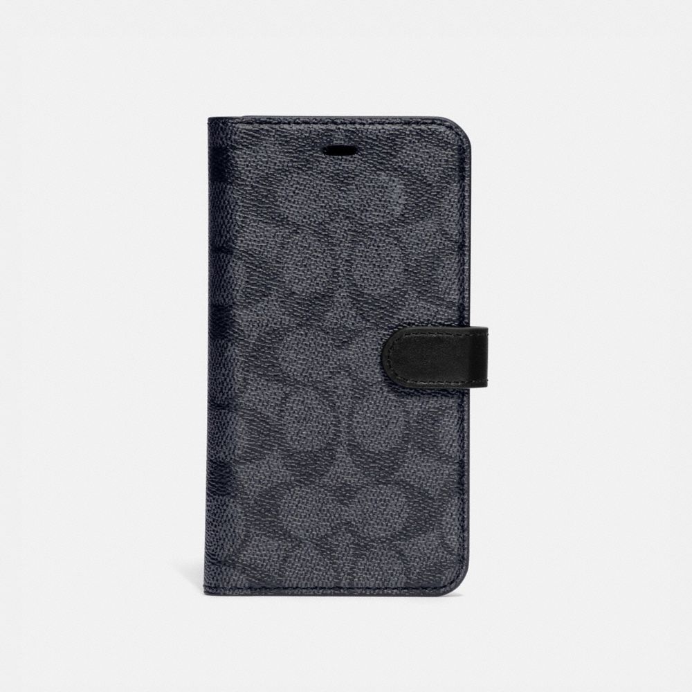 COACH Iphone 11 Folio In Signature Canvas