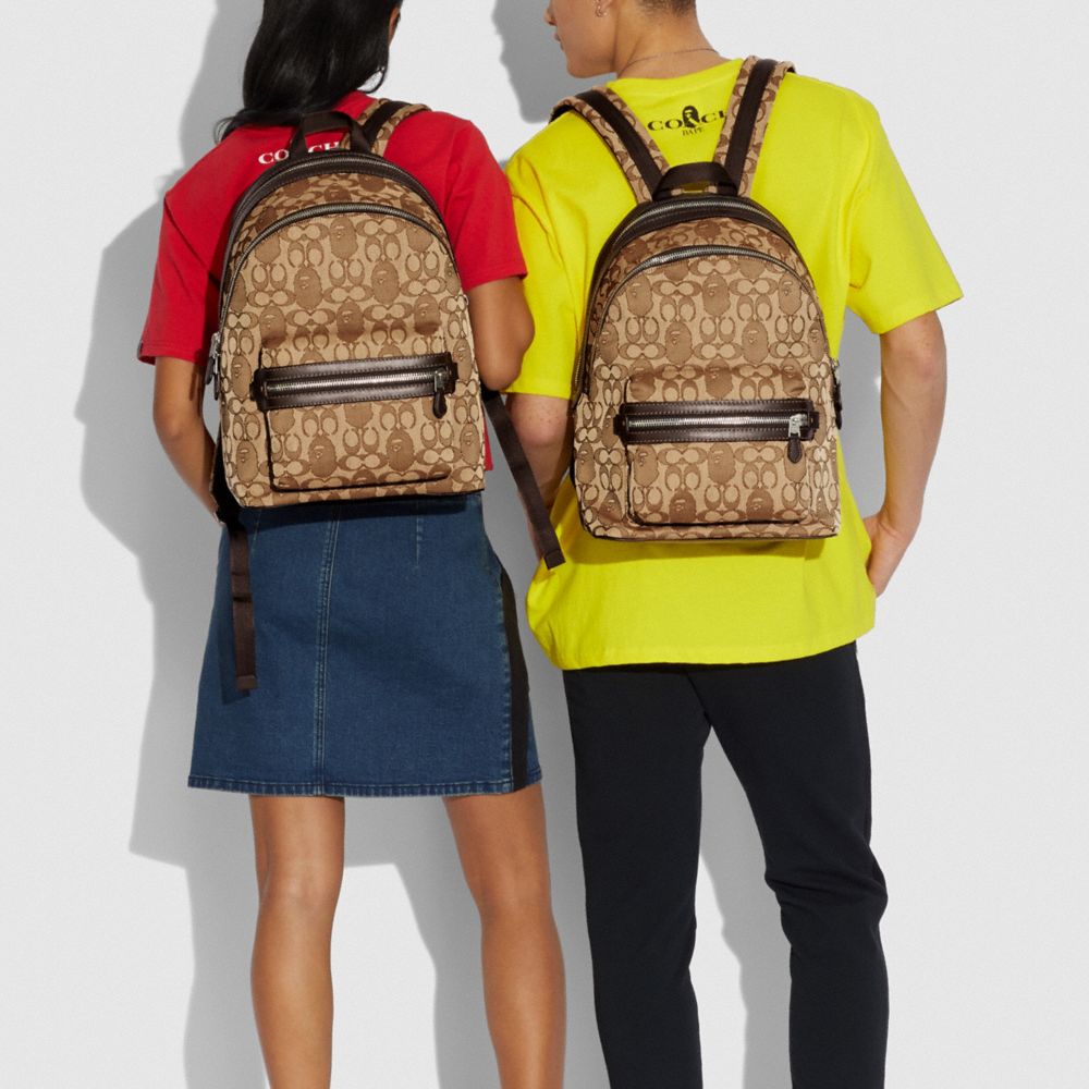 COACH Bape X Academy Backpack In Signature Jacquard With Ape Head