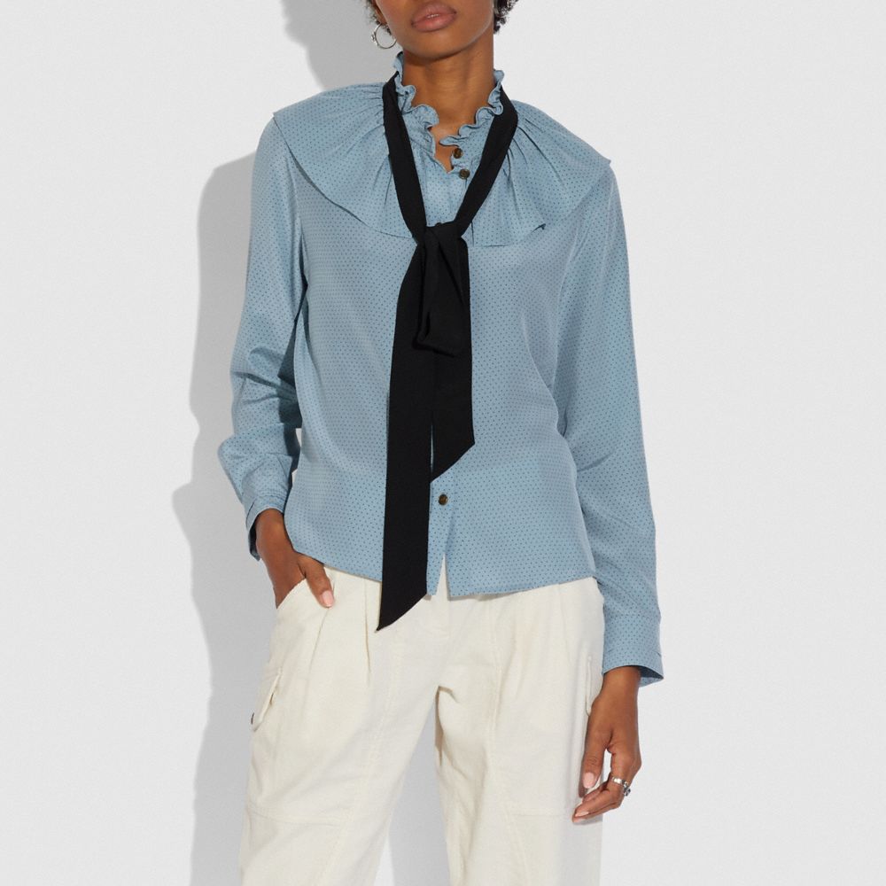 Coach Bluse Mit Gerafftem Kragen