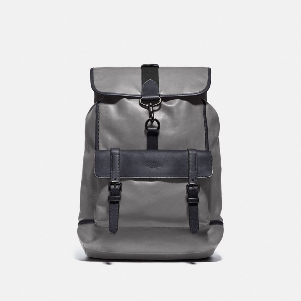 grey coach backpack