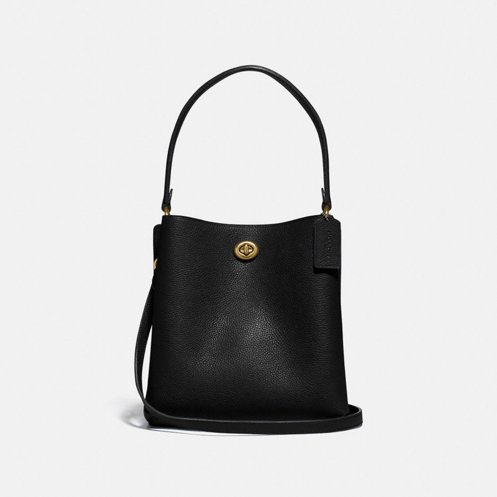 leather bucket bag black