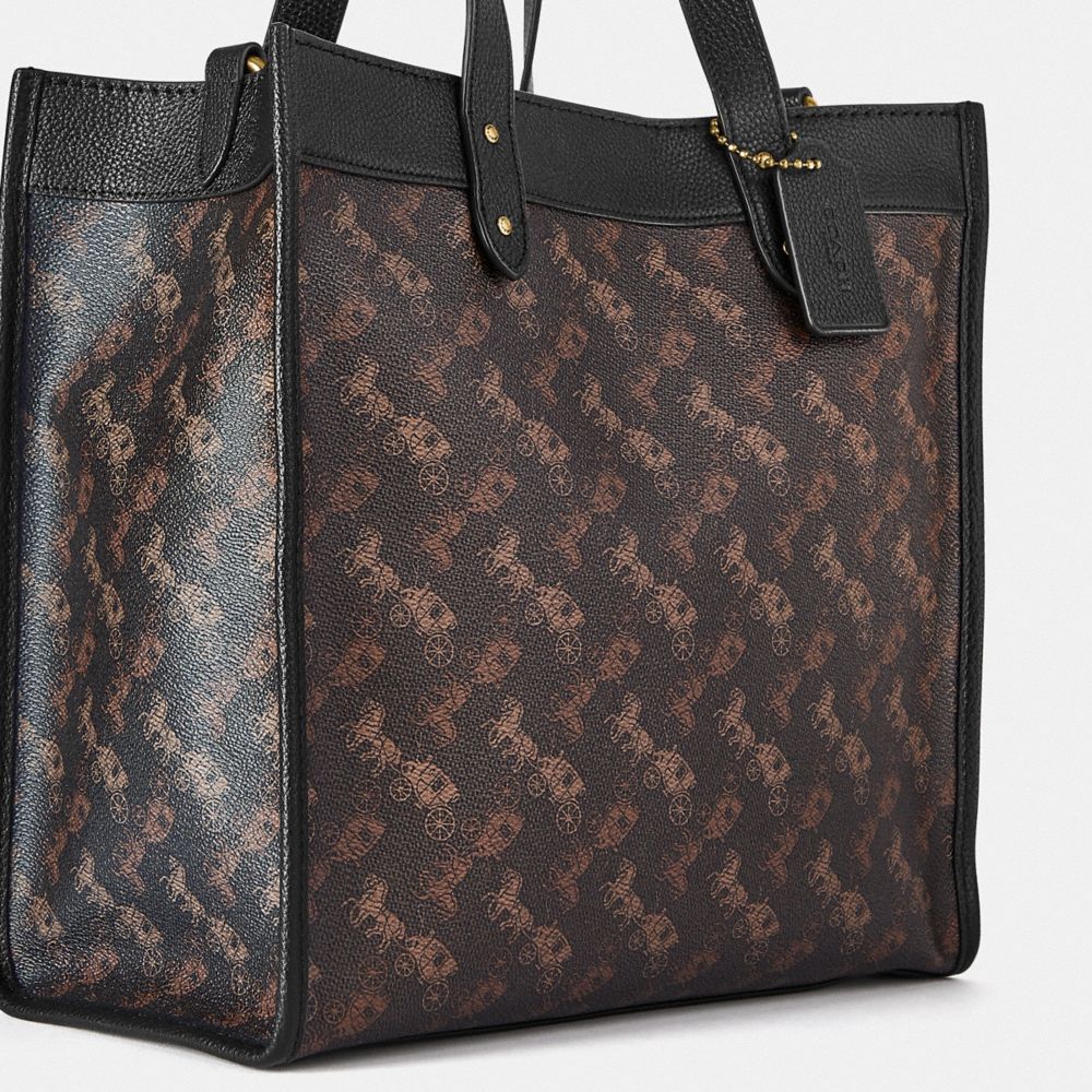 Coach Field Tote With Horse and Carriage Print B4/Truffle Black Women Bags Totes Alternate View 6