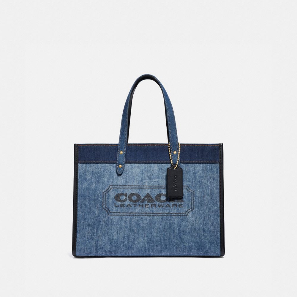 coach blue denim handbag