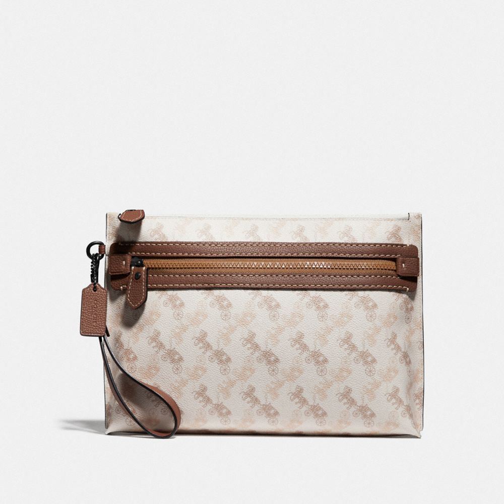 ACADEMY POUCH WITH HORSE AND CARRIAGE PRINT