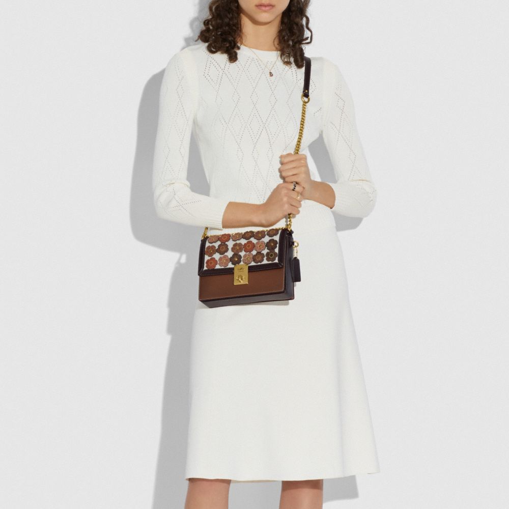 COACH Hutton Shoulder Bag With Tea Rose