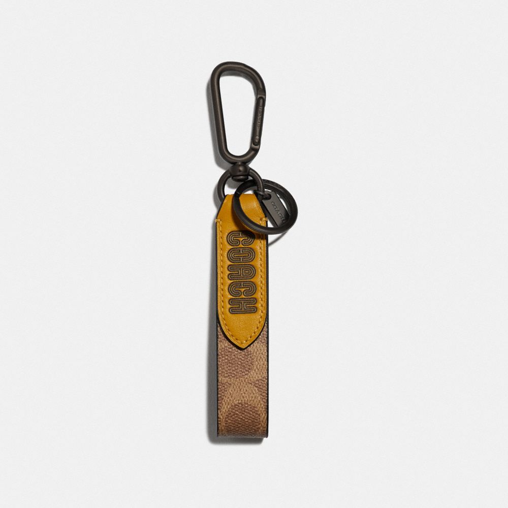 Coach Loop Key Fob In Colorblock Signature Canvas With Coach Print