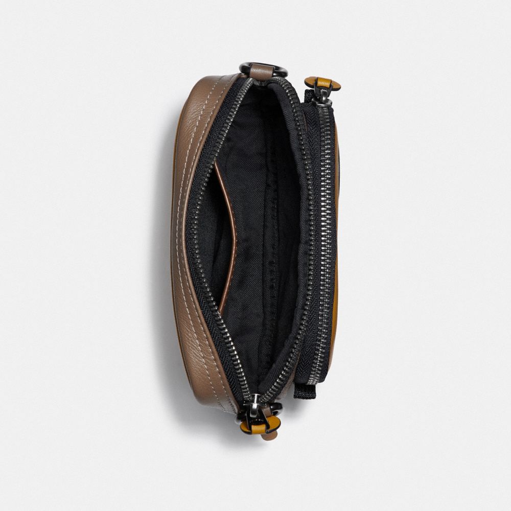 Coach Pacer Convertible Double Pouch in Colorblock Signature Canvas With Coach Patch Khaki/Flax VIP SALE Men's Sale Accessories Alternate View 2