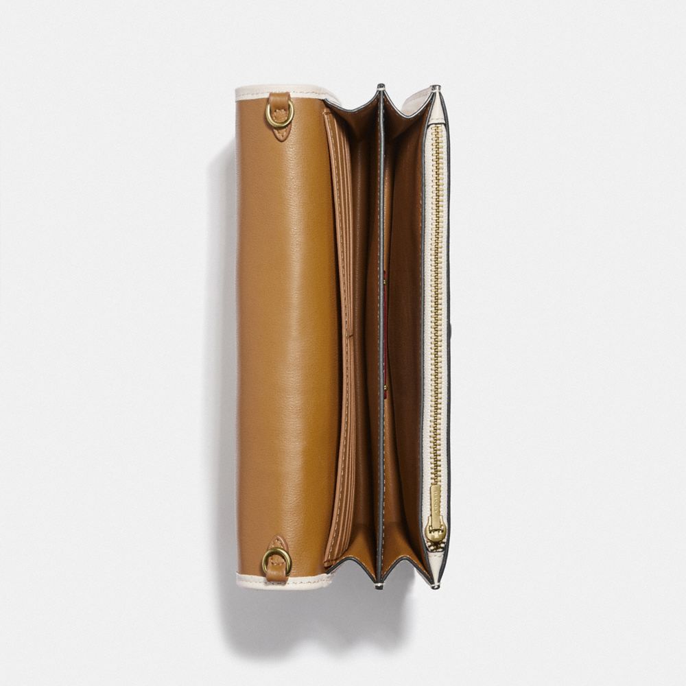 CALLIE FOLDOVER CHAIN CLUTCH WITH VARSITY STRIPE - Alternate View 2