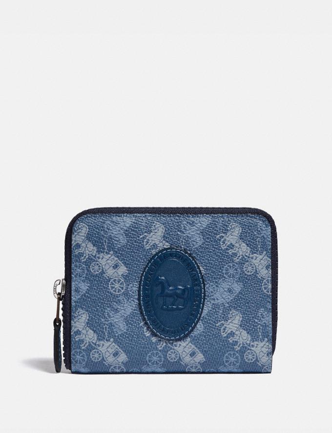 COACH: Small Zip Around Wallet With Horse And Carriage Print And Archive Patch