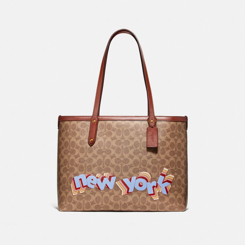 coach signature canvas tote