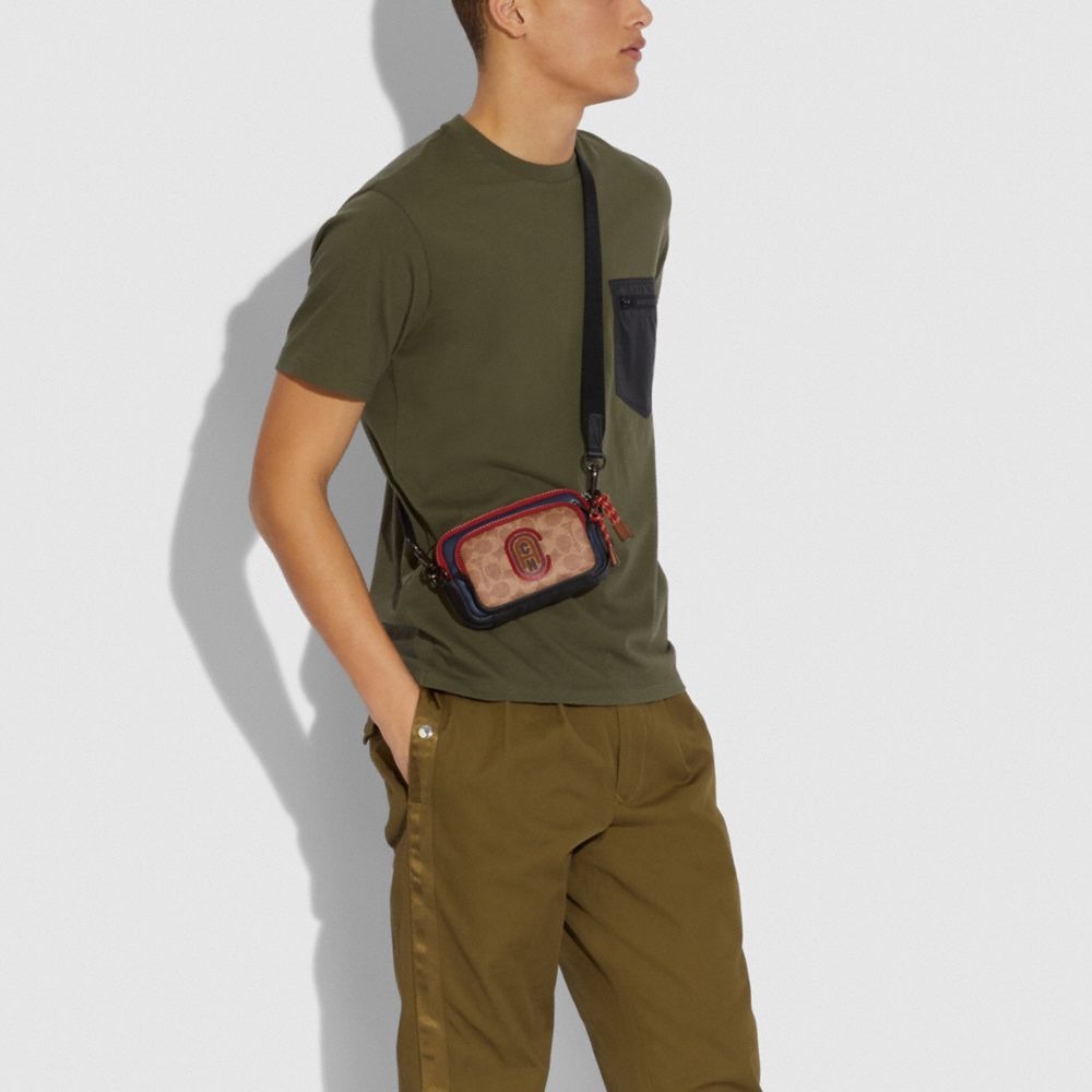 8737 COACH Pacer Convertible Double Pouch Colorblock Signature