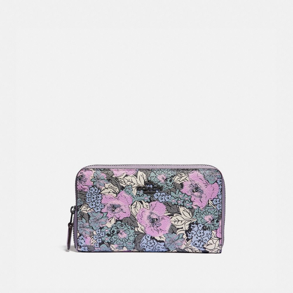 COACH Medium Zip Around Wallet With Heritage Floral Print