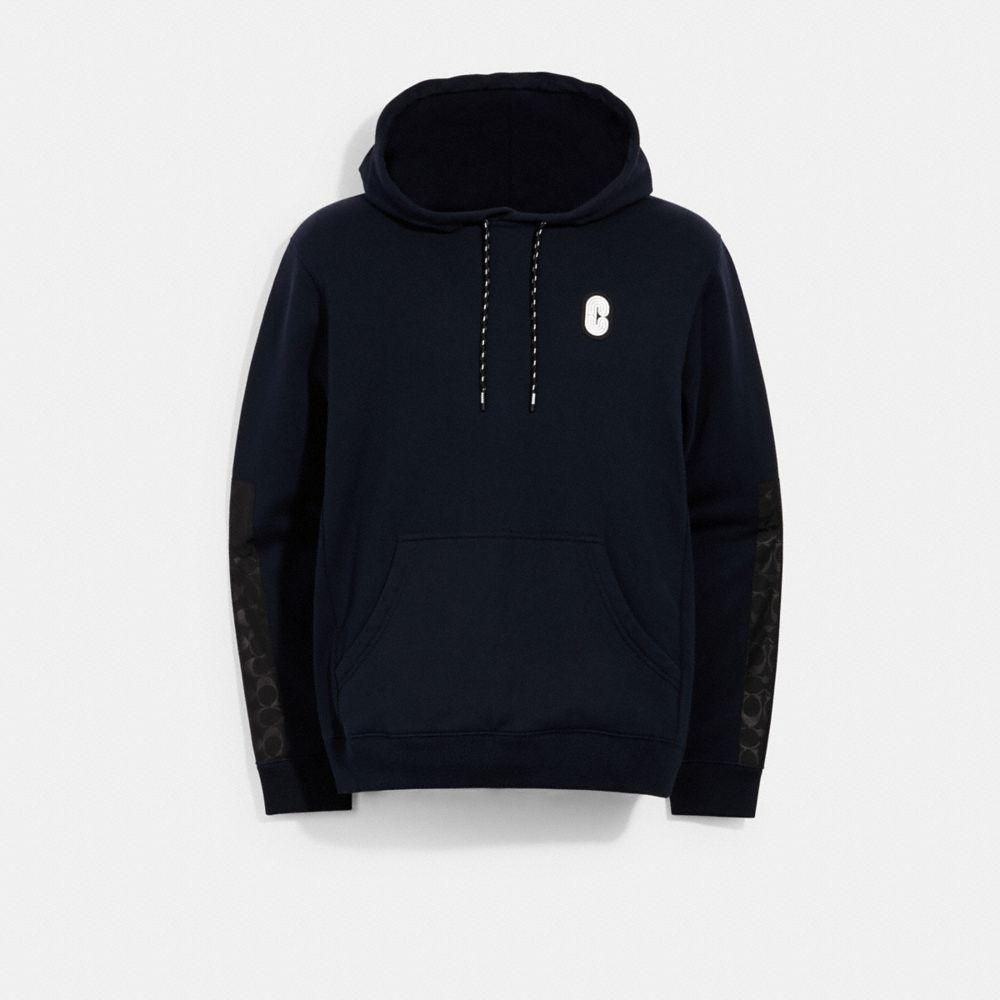 COACH®,Mixed Media Hoodie,,Front View