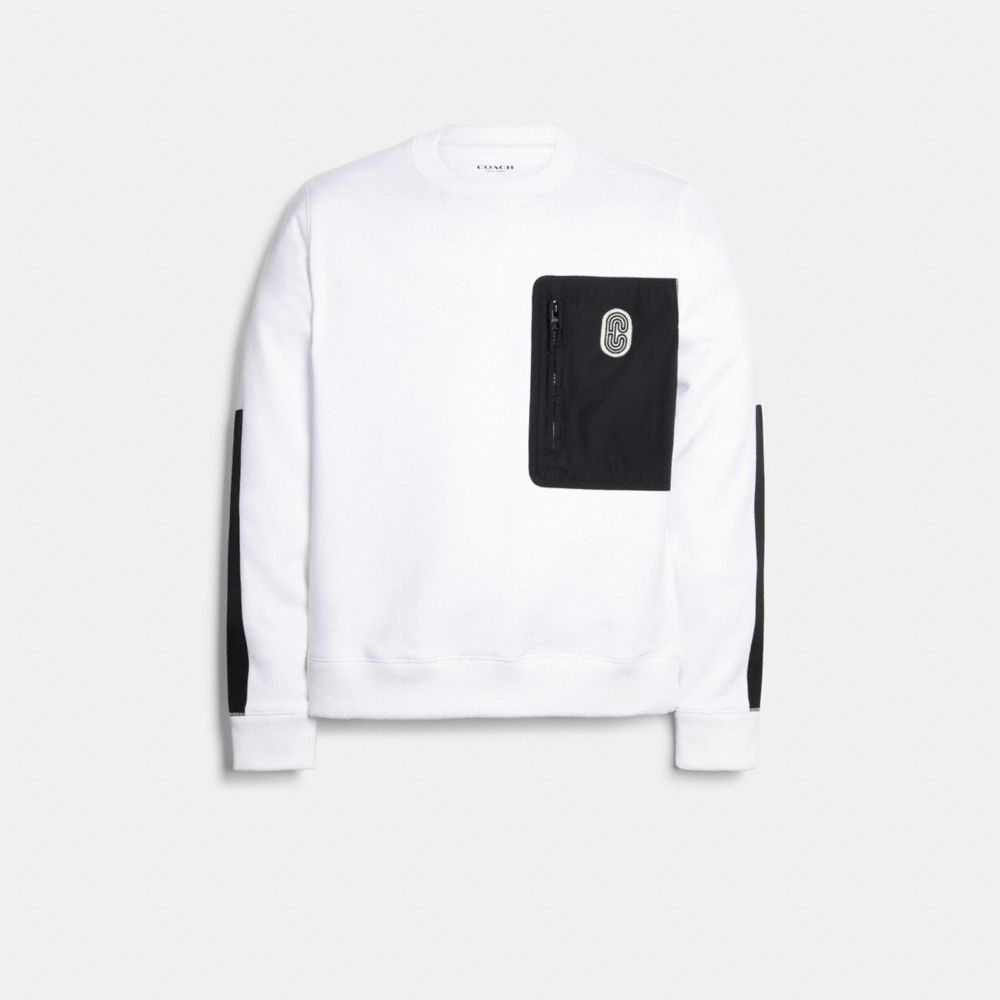 COACH®,Mixed Media Sweatshirt,,Front View