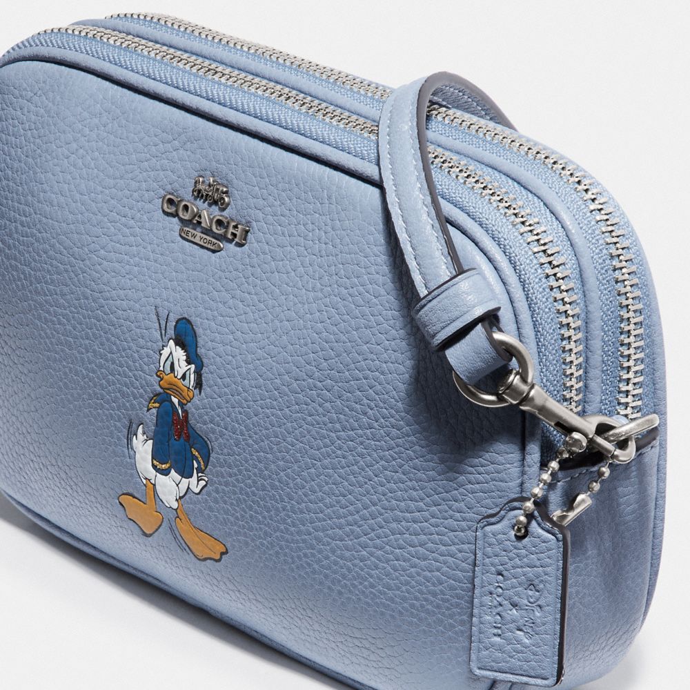 COACH Disney X Sadie Crossbody Clutch With Donald Duck Motif