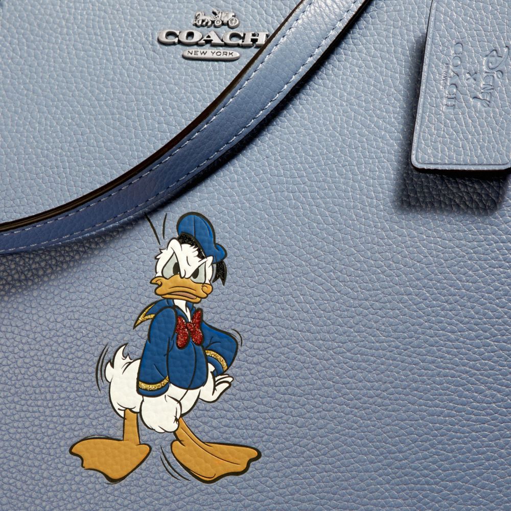 COACH Disney X Central Tote With Zip With Donald Duck Motif