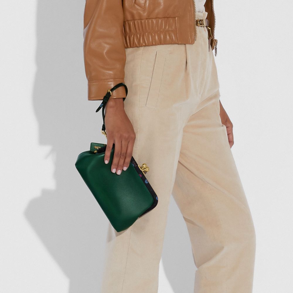 KISSLOCK CLUTCH WITH BLOCKED FLORAL PRINT - Alternate View 2