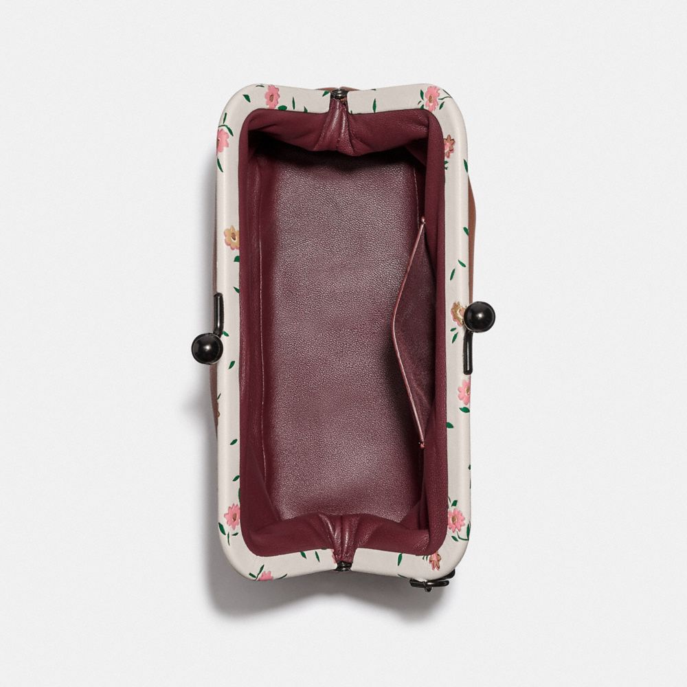 KISSLOCK CLUTCH WITH BLOCKED FLORAL PRINT - Alternate View 1