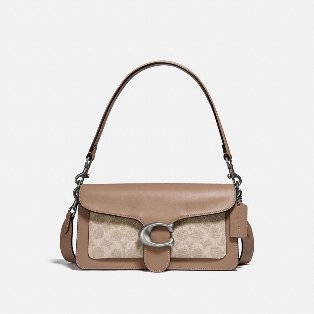 Coach Tabby Shoulder Bag 26 With Signature Canvas In Beige | ModeSens