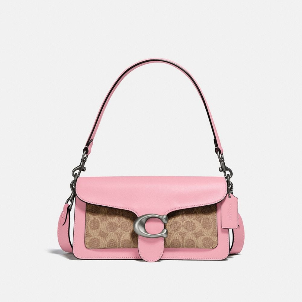 Coach Tabby Shoulder Bag 26 With Signature Canvas In Pink/beige In ...