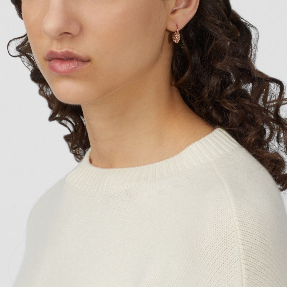 COACH Vintage Pearl Heart Huggie Earrings