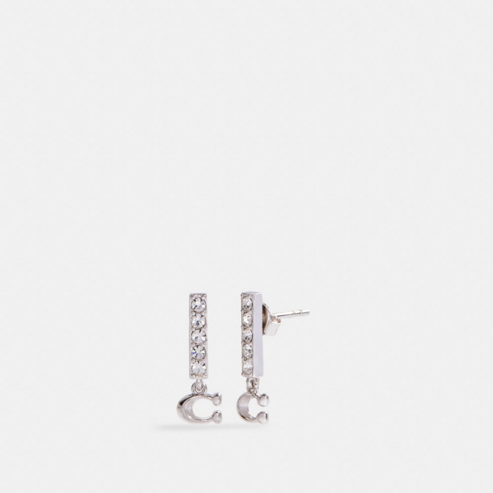 Signature Pave Bar Stud Earrings