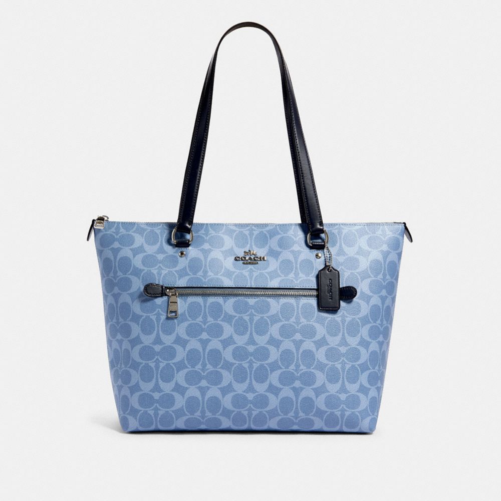 coach tote bag light blue