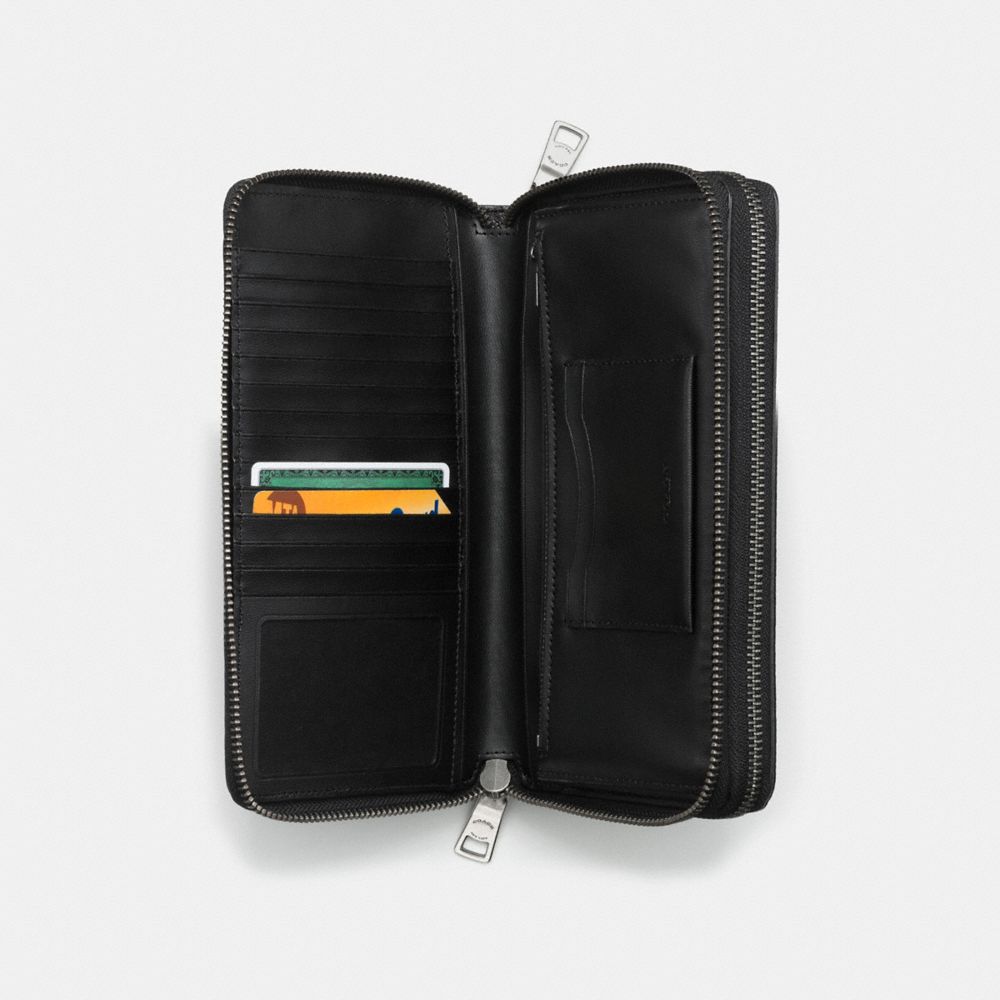 COACH Mens Travel Kits Double Zip Travel Organizer In Crossgrain Leather