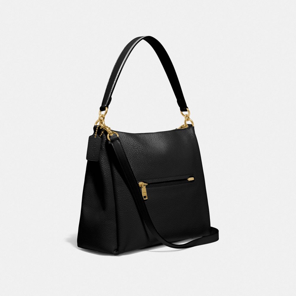 coach black pebbled leather shoulder bag