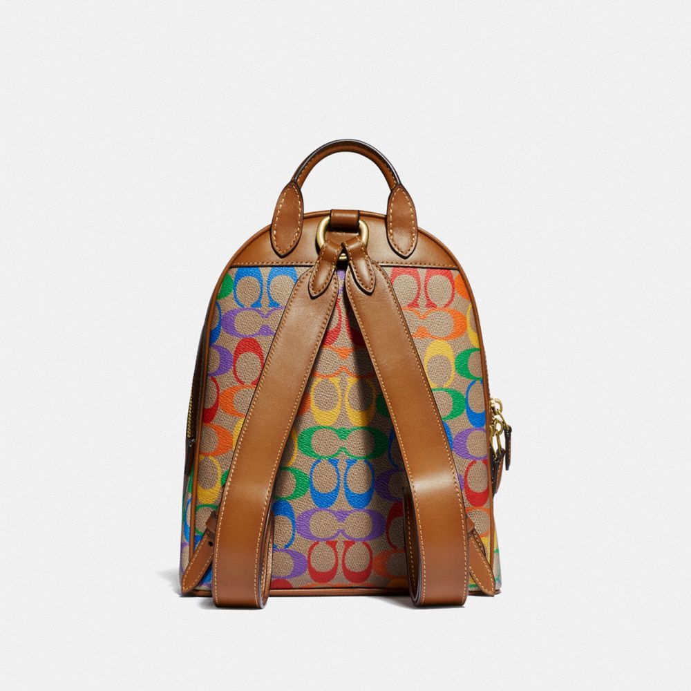 COACH Carrie Backpack 23 In Rainbow Signature Canvas