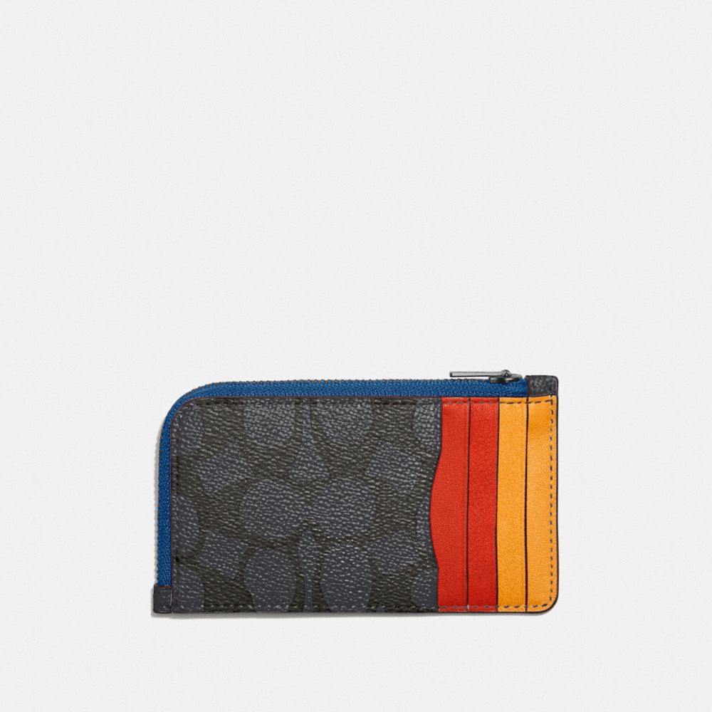 COACH Lzip Card Case In Colorblock Signature Canvas