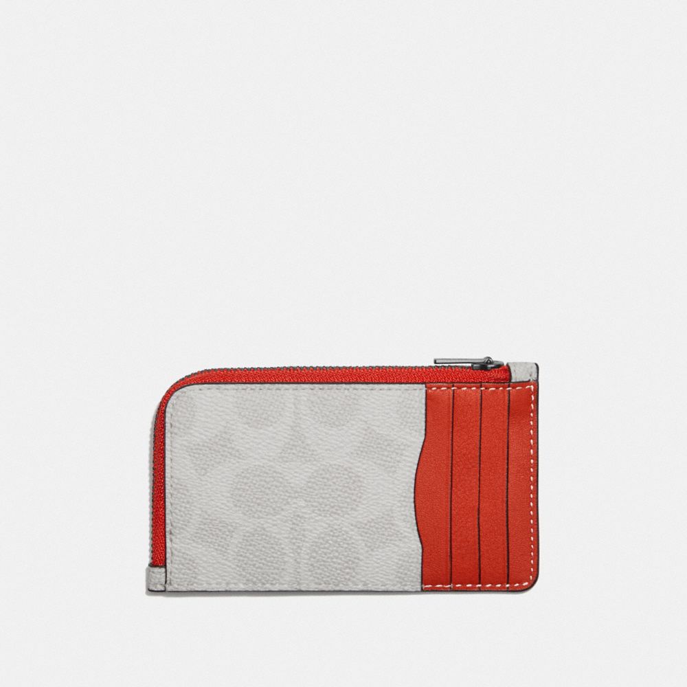 COACH Lzip Card Case In Colorblock Signature Canvas