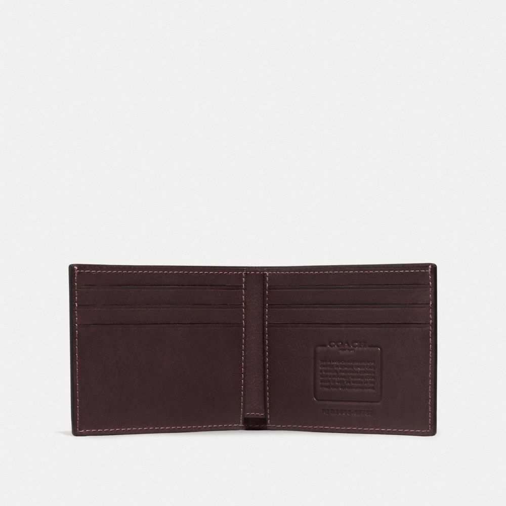 COACH®,SLIM BILLFOLD WALLET,Sport calf leather,Mini,,Inside View,Top View